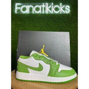 Nike Air Jordan 1 Low SE GS Size 5 Y Shoes Chlorophyll White Green HF4309-126